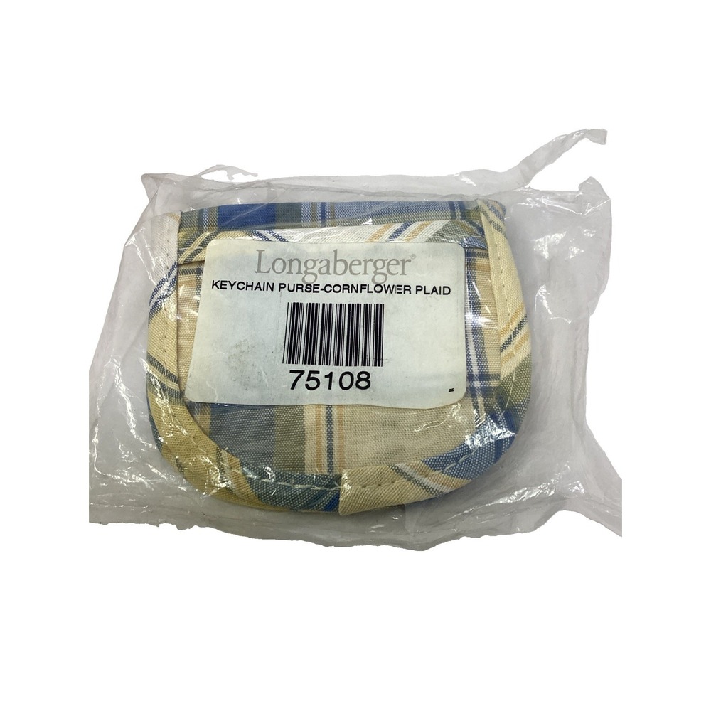 Vintage Longaberger Keychain Purse Cornflower Plaid 75108 New in Package
